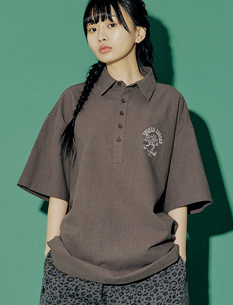 ABROAD PULLOVER SHIRTS - BROWN brownbreath