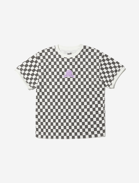 KIDS CHECKERBOARD T-SHIRTS - CHARCOAL brownbreath