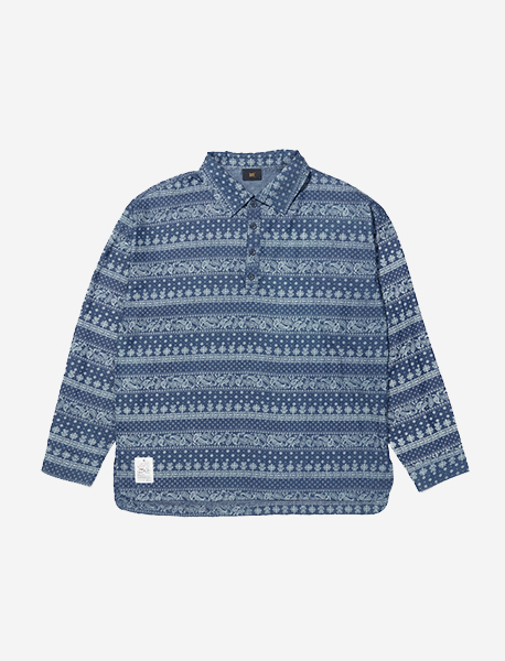PAISLEY PULLOVER SHIRTS - BLUE brownbreath